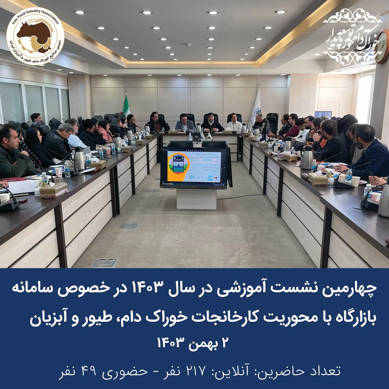 نشست پرسش  و پاسخ در خصوص سامانه بازارگاه با محوریت کارخانجات خوراک دام، طیور و آبزیان
